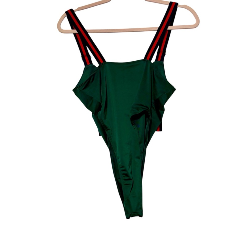 Icon swim women’s XL Green Swimsuit‎ with striped adjustable straps - Picture 4 of 6